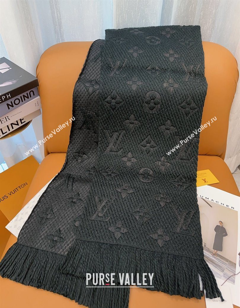 Louis Vuitton Cashmere Wool Long Scarf 31x175cm Black 2025 LV091009 (XMN-250910021)