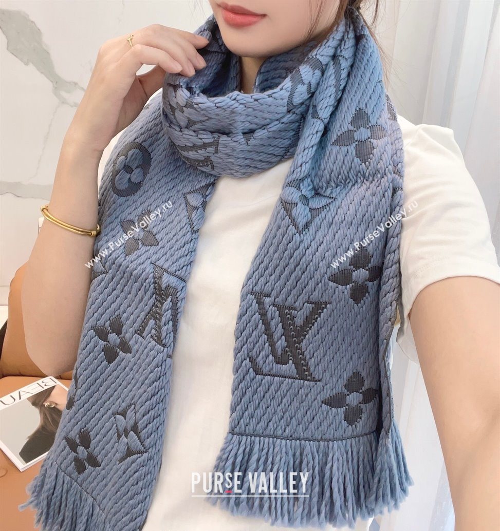 Louis Vuitton Cashmere Wool Long Scarf 31x175cm Blue/Grey 2025 LV091009 (XMN-250910022)