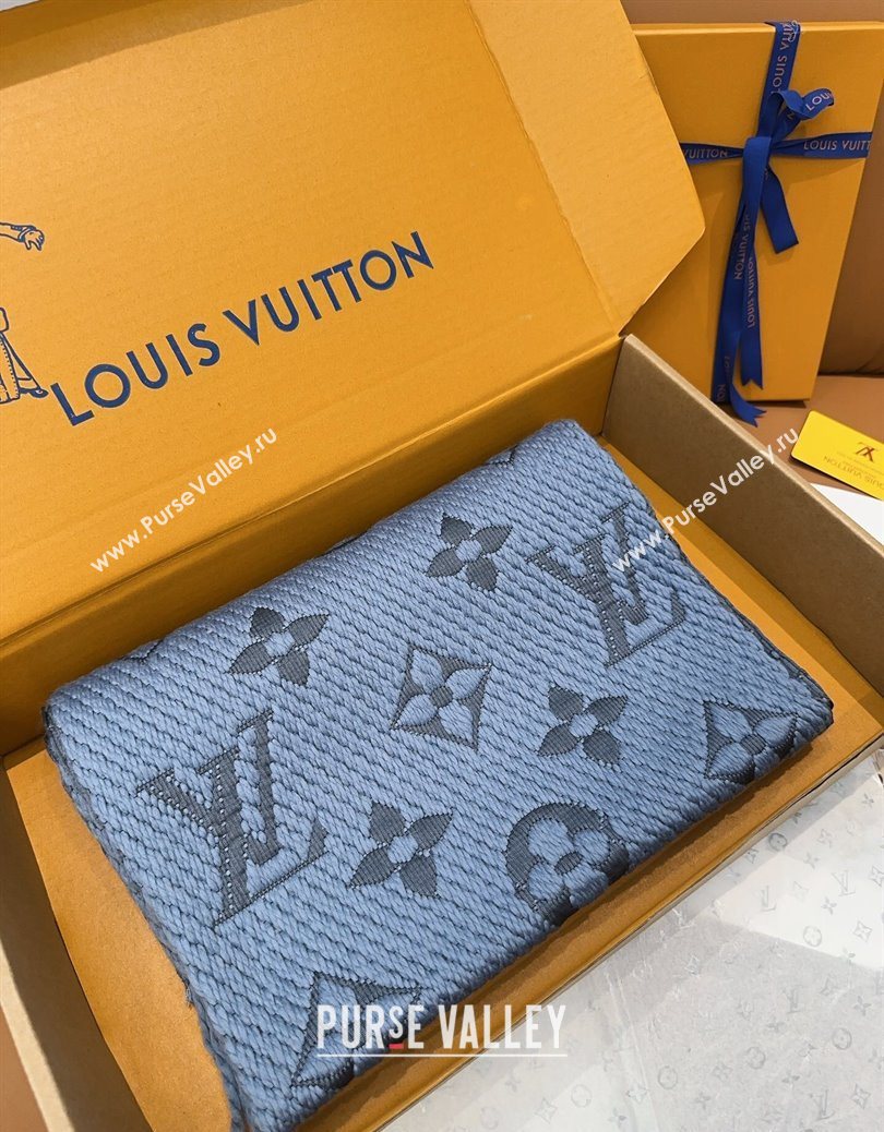 Louis Vuitton Cashmere Wool Long Scarf 31x175cm Blue/Grey 2025 LV091009 (XMN-250910022)