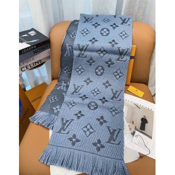Louis Vuitton Cashmere Wool Long Scarf 31x175cm Blue/Grey 2025 LV091009 (XMN-250910022)