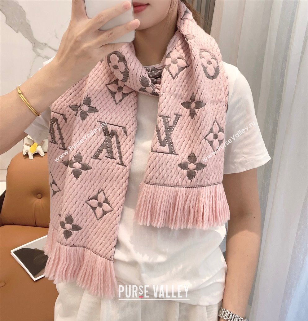 Louis Vuitton Cashmere Wool Long Scarf 31x175cm Pink/Grey 2025 LV091009 (XMN-250910024)