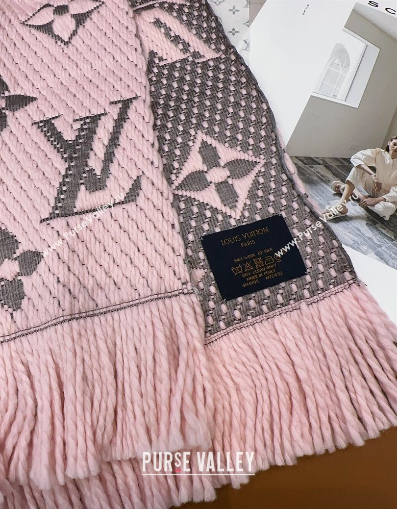 Louis Vuitton Cashmere Wool Long Scarf 31x175cm Pink/Grey 2025 LV091009 (XMN-250910024)