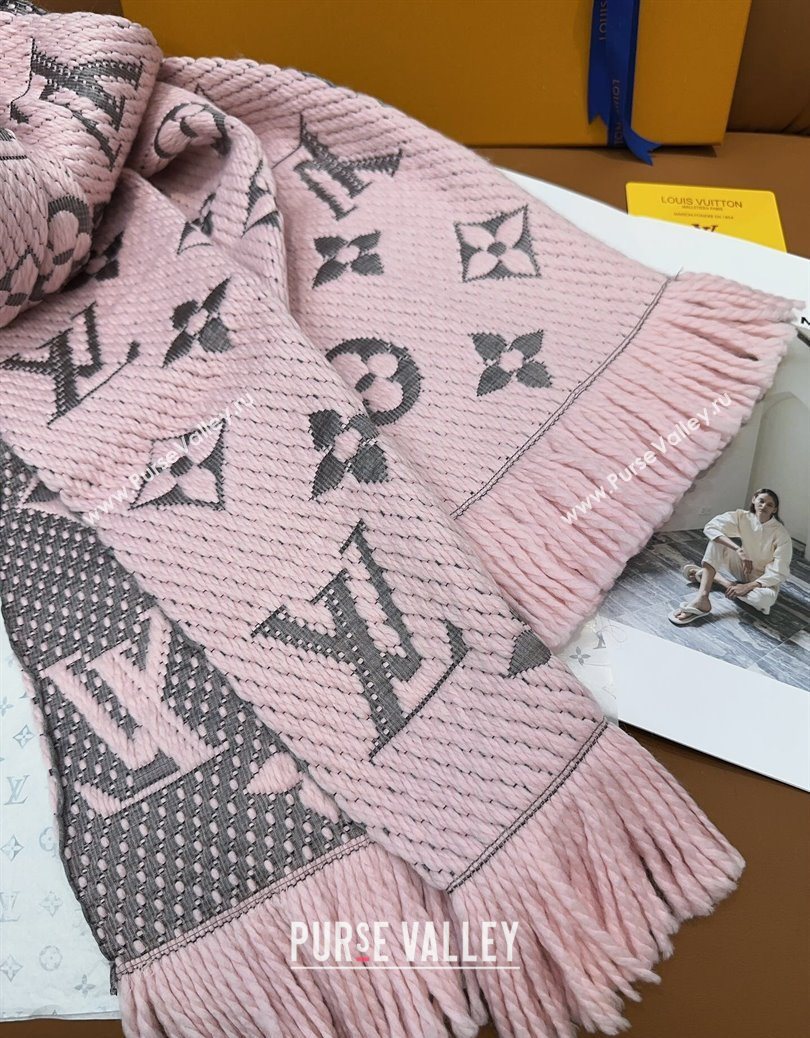 Louis Vuitton Cashmere Wool Long Scarf 31x175cm Pink/Grey 2025 LV091009 (XMN-250910024)