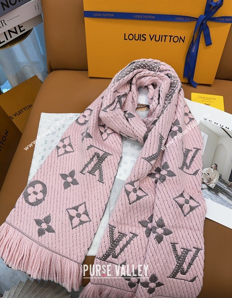 Louis Vuitton Cashmere Wool Long Scarf 31x175cm Pink/Grey 2025 LV091009 (XMN-250910024)