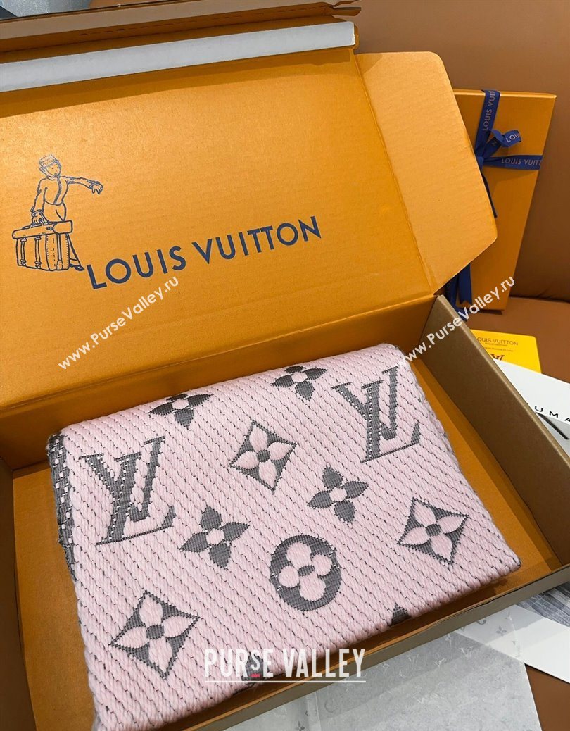 Louis Vuitton Cashmere Wool Long Scarf 31x175cm Pink/Grey 2025 LV091009 (XMN-250910024)
