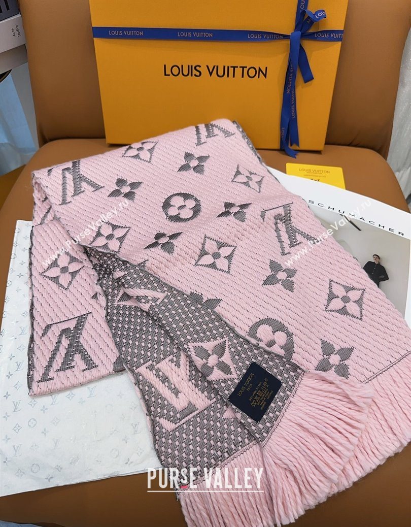 Louis Vuitton Cashmere Wool Long Scarf 31x175cm Pink/Grey 2025 LV091009 (XMN-250910024)