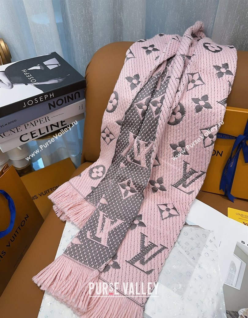 Louis Vuitton Cashmere Wool Long Scarf 31x175cm Pink/Grey 2025 LV091009 (XMN-250910024)