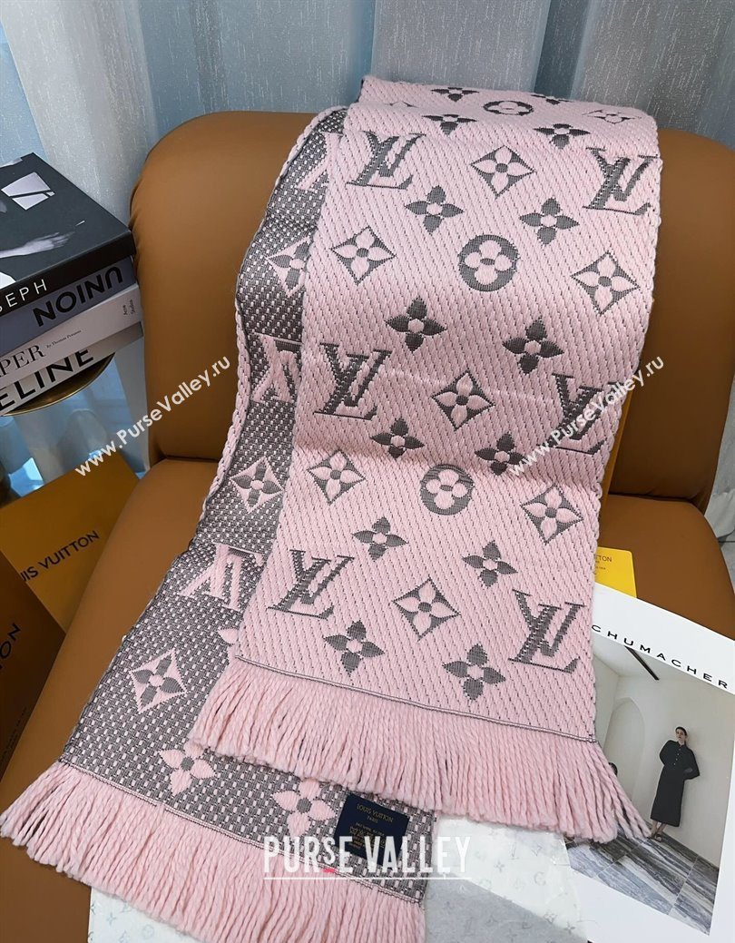 Louis Vuitton Cashmere Wool Long Scarf 31x175cm Pink/Grey 2025 LV091009 (XMN-250910024)
