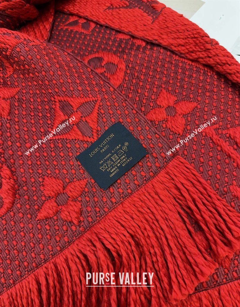 Louis Vuitton Cashmere Wool Long Scarf 31x175cm Red 2025 LV091009 (XMN-250910025)
