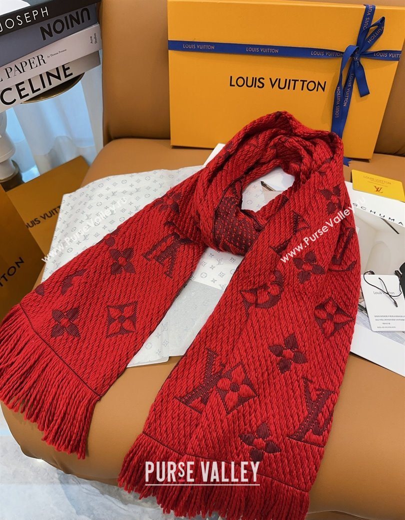 Louis Vuitton Cashmere Wool Long Scarf 31x175cm Red 2025 LV091009 (XMN-250910025)