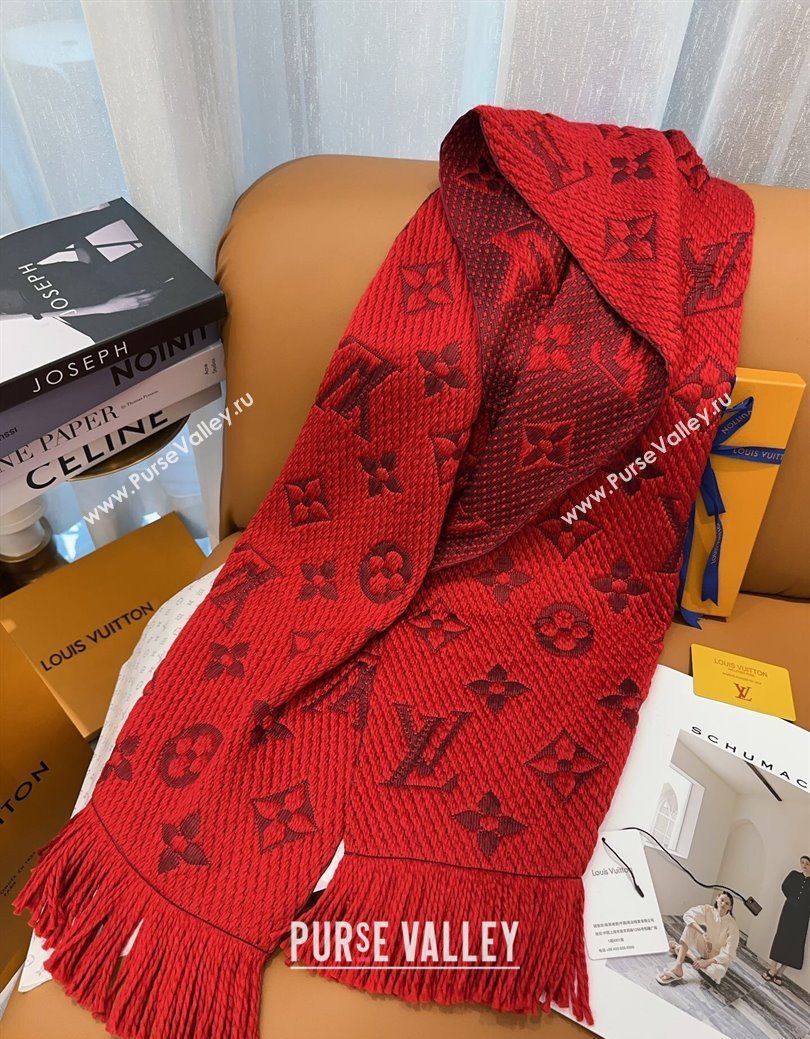 Louis Vuitton Cashmere Wool Long Scarf 31x175cm Red 2025 LV091009 (XMN-250910025)