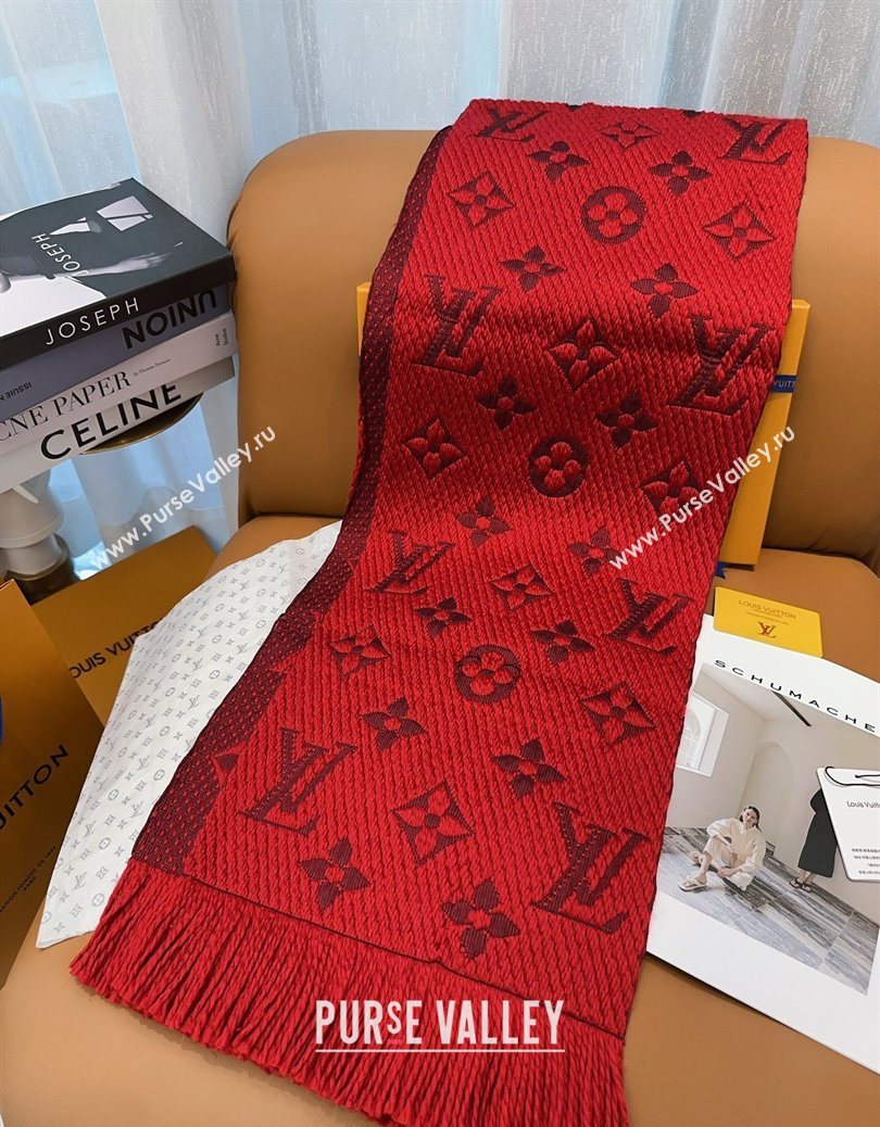 Louis Vuitton Cashmere Wool Long Scarf 31x175cm Red 2025 LV091009 (XMN-250910025)