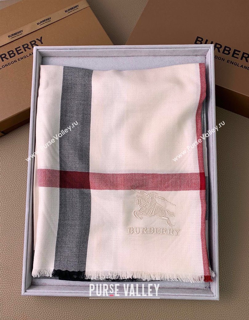 Burberry Classic Cashmere Long Scarf 70x200cm White 2025 BR091013 (XMN-250910039)