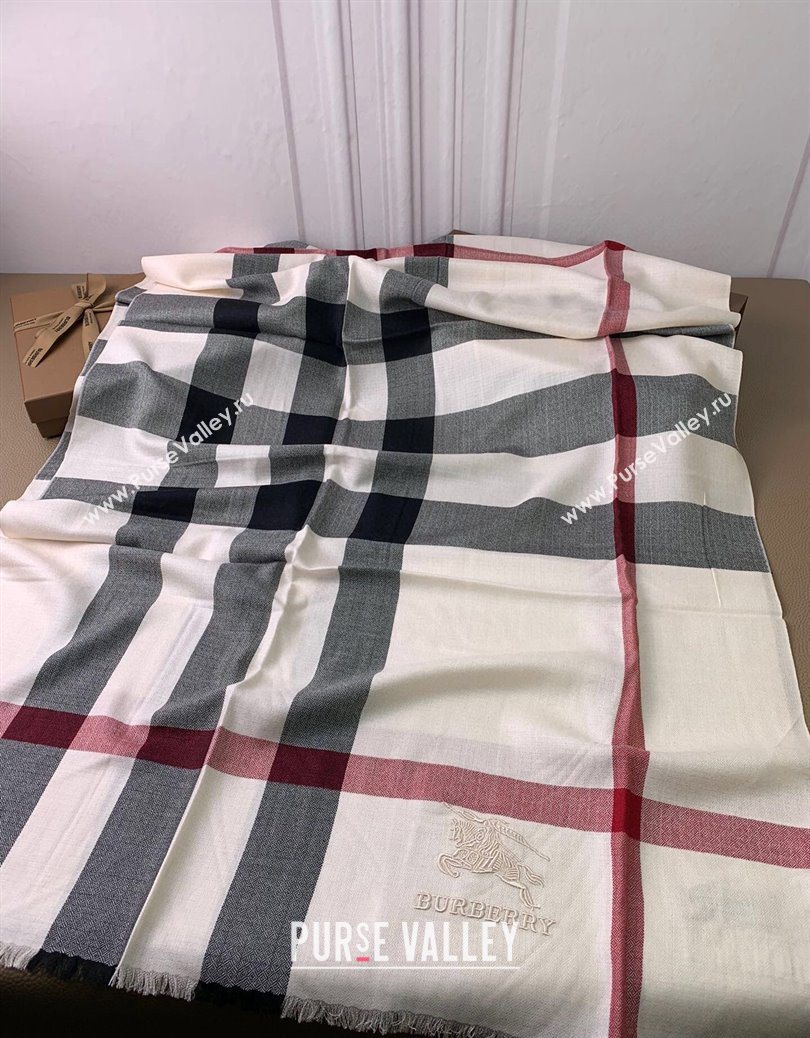 Burberry Classic Cashmere Long Scarf 70x200cm White 2025 BR091013 (XMN-250910039)