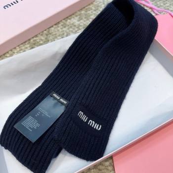 Miu Miu Wool Narrow Long Scarf 10x180cm Blue 2025 MM091019 (XMN-250910058)