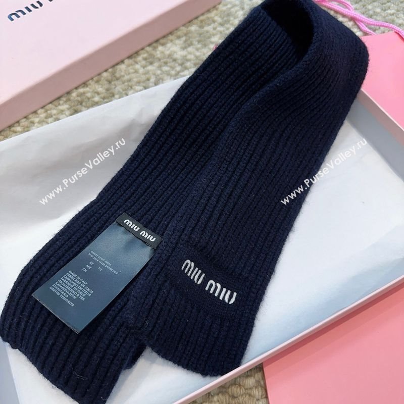 Miu Miu Wool Narrow Long Scarf 10x180cm Blue 2025 MM091019 (XMN-250910058)