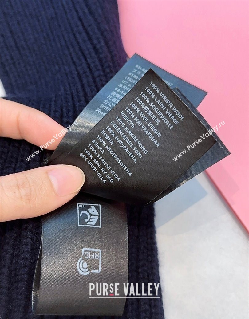 Miu Miu Wool Narrow Long Scarf 10x180cm Blue 2025 MM091019 (XMN-250910058)