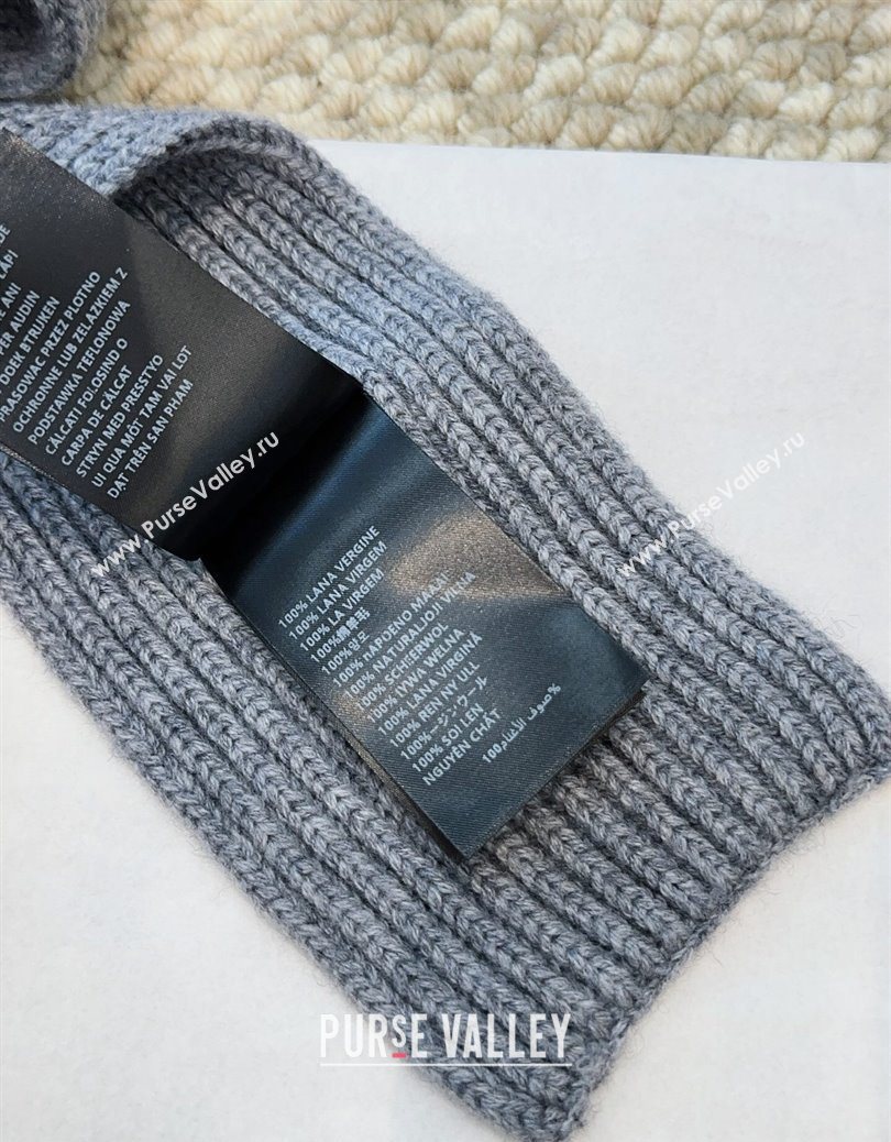 Miu Miu Wool Narrow Long Scarf 10x180cm Grey 2025 MM091019 (XMN-250910059)