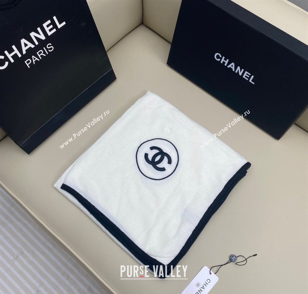 Chanel Silk Cashmere Blend Long Scarf 65x180cm White 2025 CH091006 (XMN-250910010)
