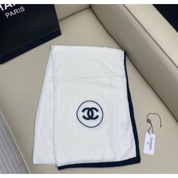 Chanel Silk Cashmere Blend Long Scarf 65x180cm White 2025 CH091006 (XMN-250910010)