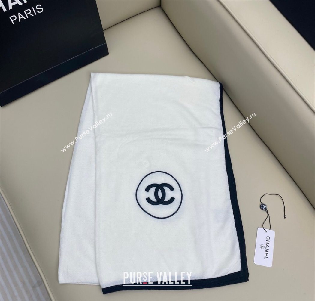 Chanel Silk Cashmere Blend Long Scarf 65x180cm White 2025 CH091006 (XMN-250910010)