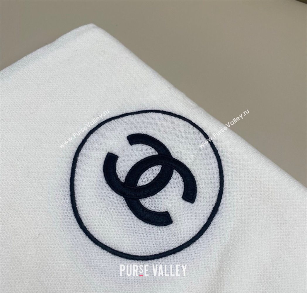 Chanel Silk Cashmere Blend Long Scarf 65x180cm White 2025 CH091006 (XMN-250910010)