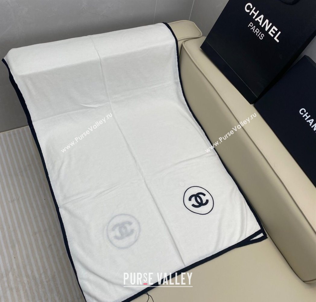 Chanel Silk Cashmere Blend Long Scarf 65x180cm White 2025 CH091006 (XMN-250910010)