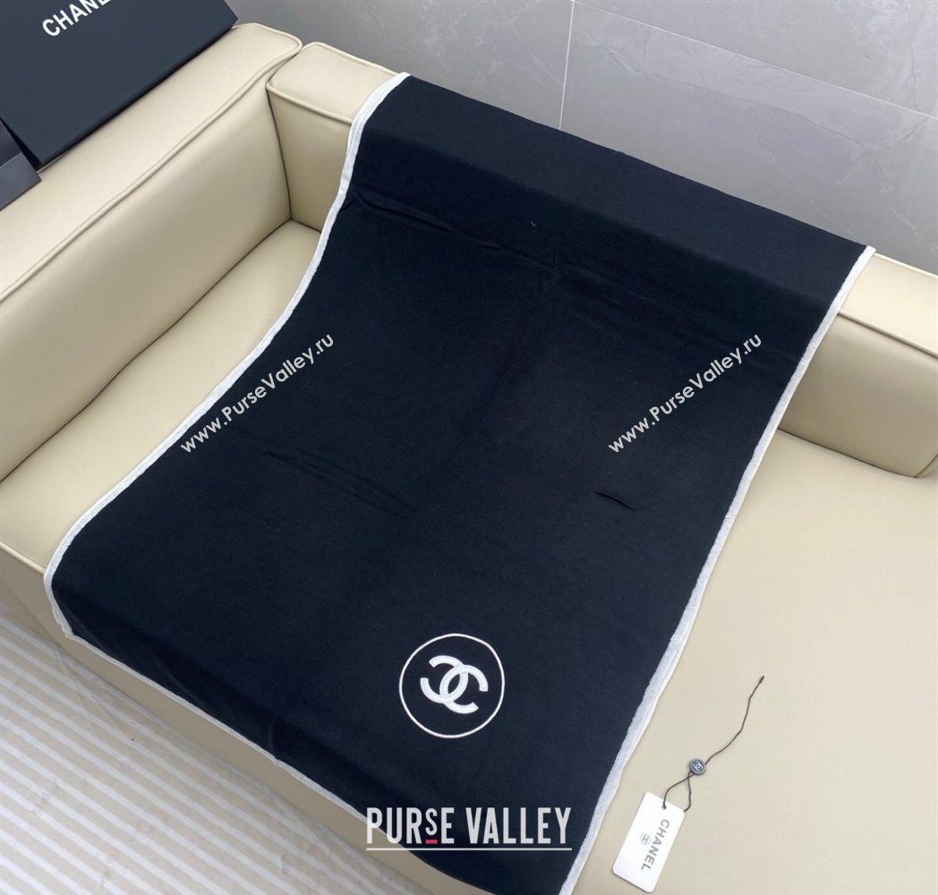 Chanel Silk Cashmere Blend Long Scarf 65x180cm Black 2025 CH091006 (XMN-250910011)