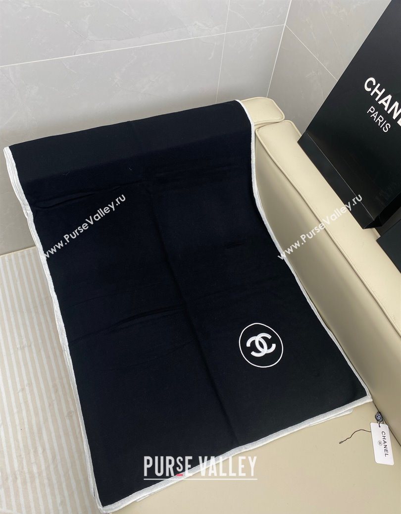 Chanel Silk Cashmere Blend Long Scarf 65x180cm Black 2025 CH091006 (XMN-250910011)