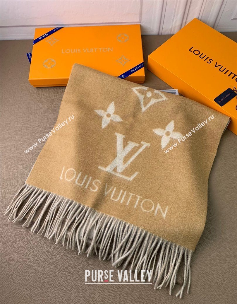 Louis Vuitton Reykjavik Gradient Cashmere Long Scarf 45x190cm Beige 2025 LV091010 (XMN-250910027)