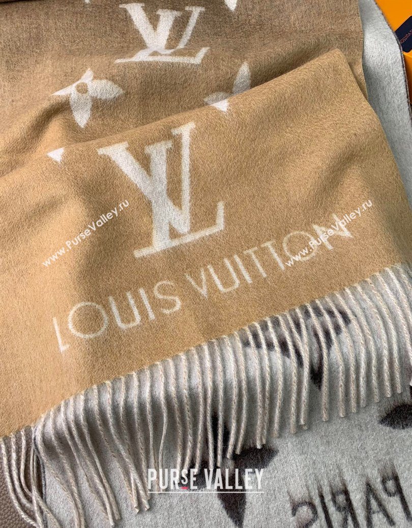 Louis Vuitton Reykjavik Gradient Cashmere Long Scarf 45x190cm Beige 2025 LV091010 (XMN-250910027)