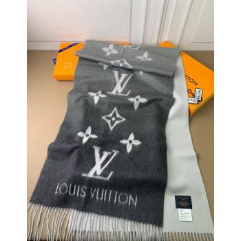 Louis Vuitton Reykjavik Gradient Cashmere Long Scarf 45x190cm Black 2025 LV091010 (XMN-250910028)