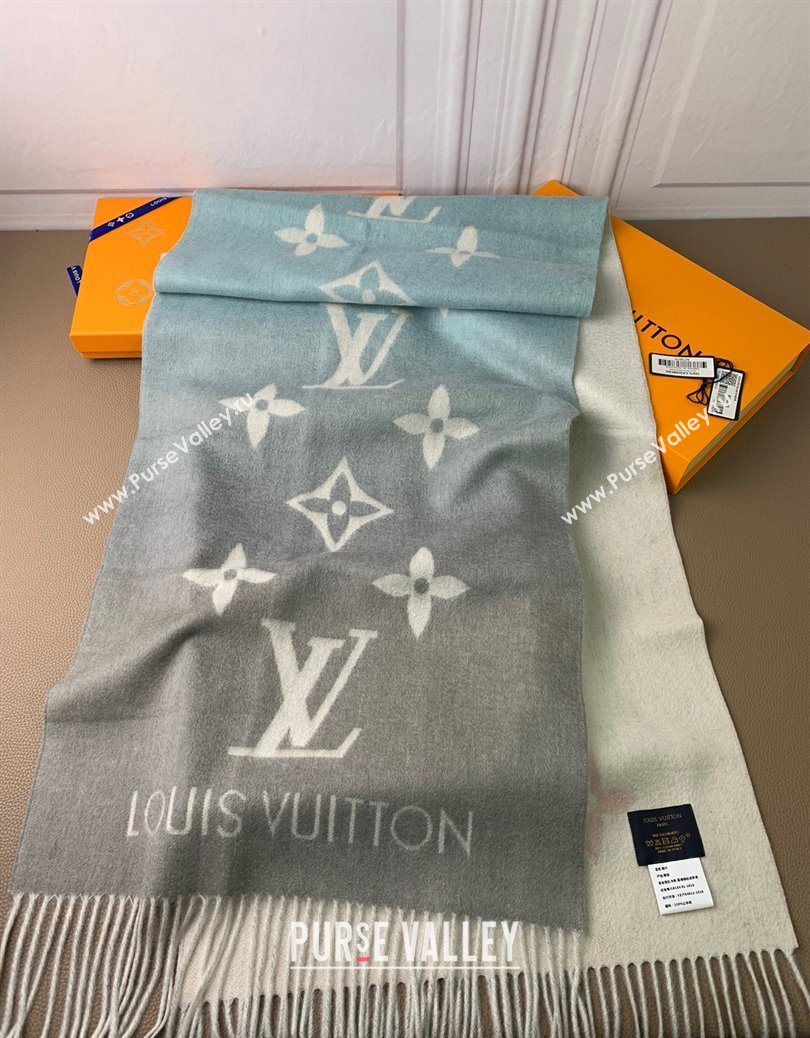 Louis Vuitton Reykjavik Gradient Cashmere Long Scarf 45x190cm Black 2025 LV091010 (XMN-250910028)