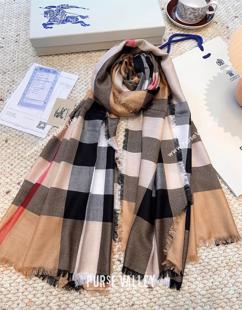 Burberry Cashmere Long Scarf Camel 2025 BR091017 (XMN-250910049)
