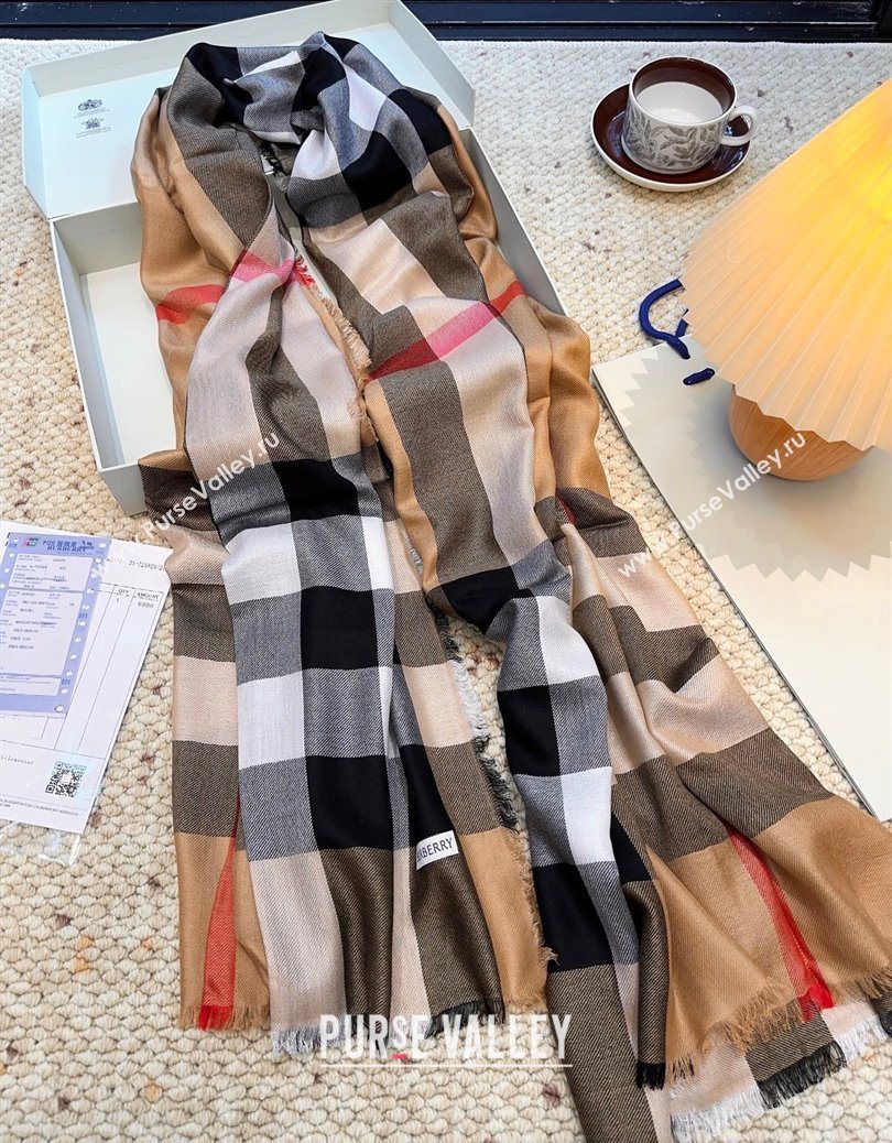 Burberry Cashmere Long Scarf Camel 2025 BR091017 (XMN-250910049)