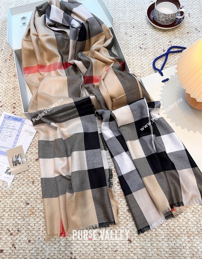 Burberry Cashmere Long Scarf Beige 2025 BR091017 (XMN-250910050)