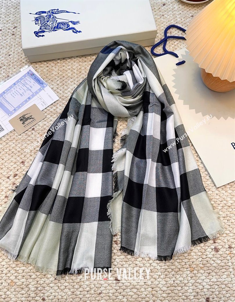 Burberry Cashmere Long Scarf Grey 2025 BR091017 (XMN-250910051)