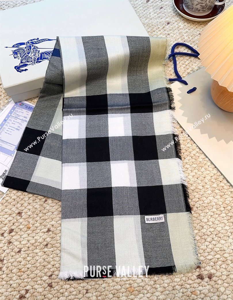 Burberry Cashmere Long Scarf Grey 2025 BR091017 (XMN-250910051)