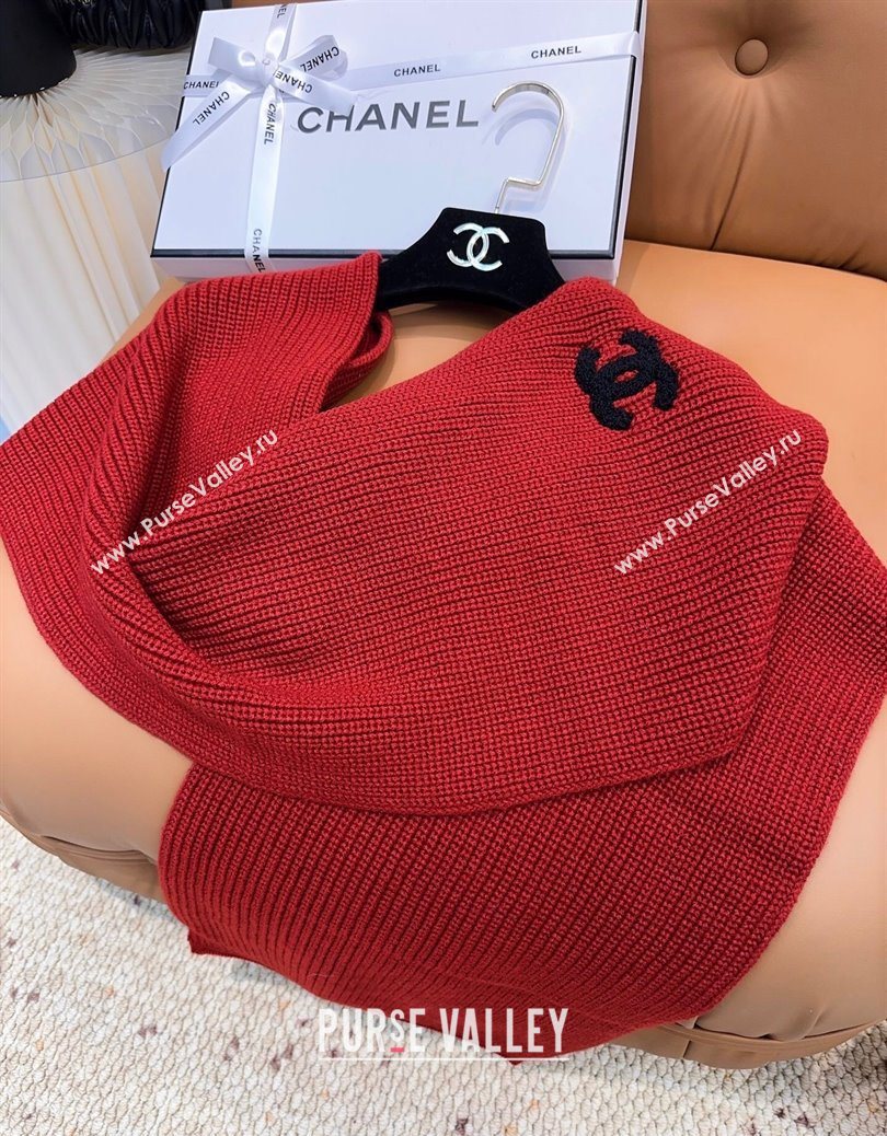 Chanel Cashmere Wool Long Scarf 30x175cm Red 2025 CH091004 (XMN-250910007)