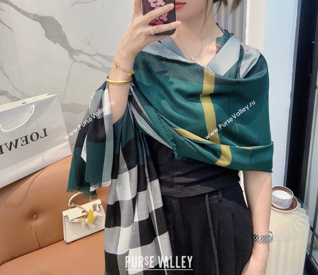 Burberry Cashmere Long Scarf Dark Green 2025 BR091017 (XMN-250910054)