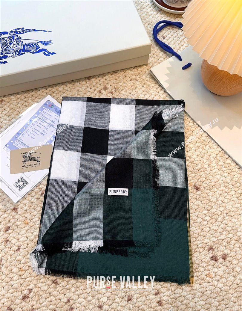 Burberry Cashmere Long Scarf Dark Green 2025 BR091017 (XMN-250910054)