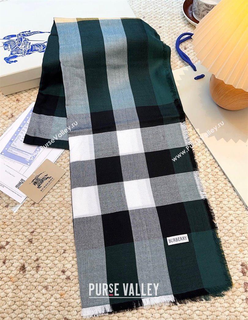 Burberry Cashmere Long Scarf Dark Green 2025 BR091017 (XMN-250910054)