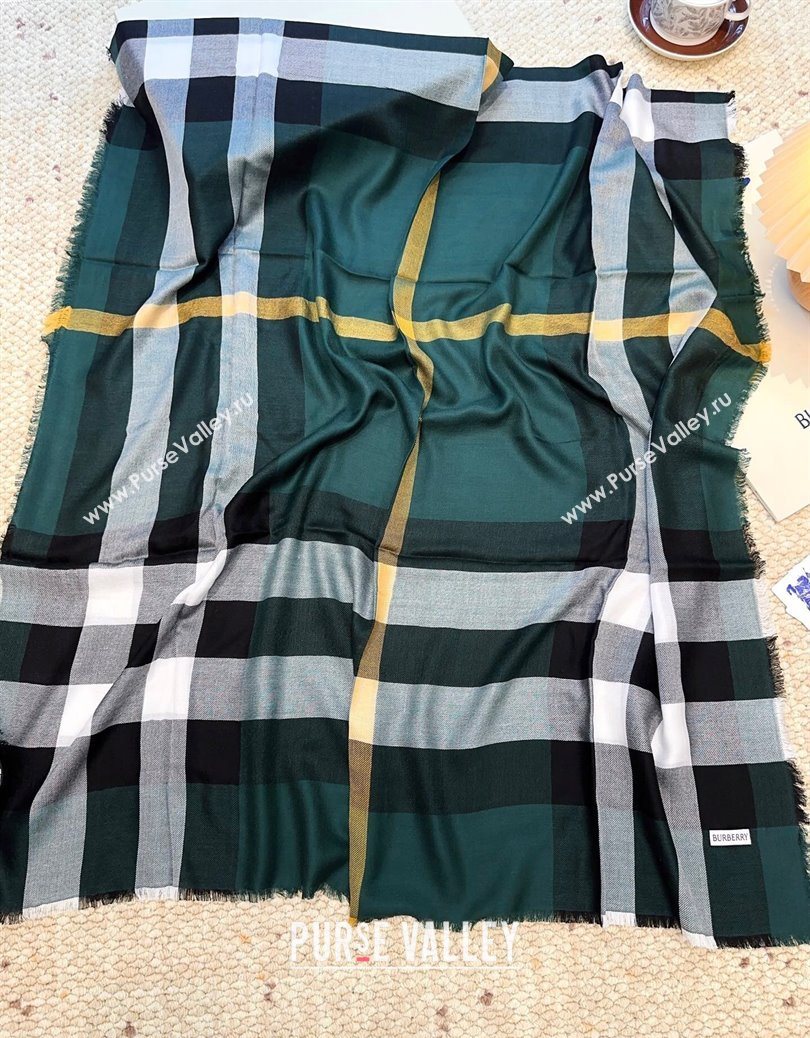 Burberry Cashmere Long Scarf Dark Green 2025 BR091017 (XMN-250910054)