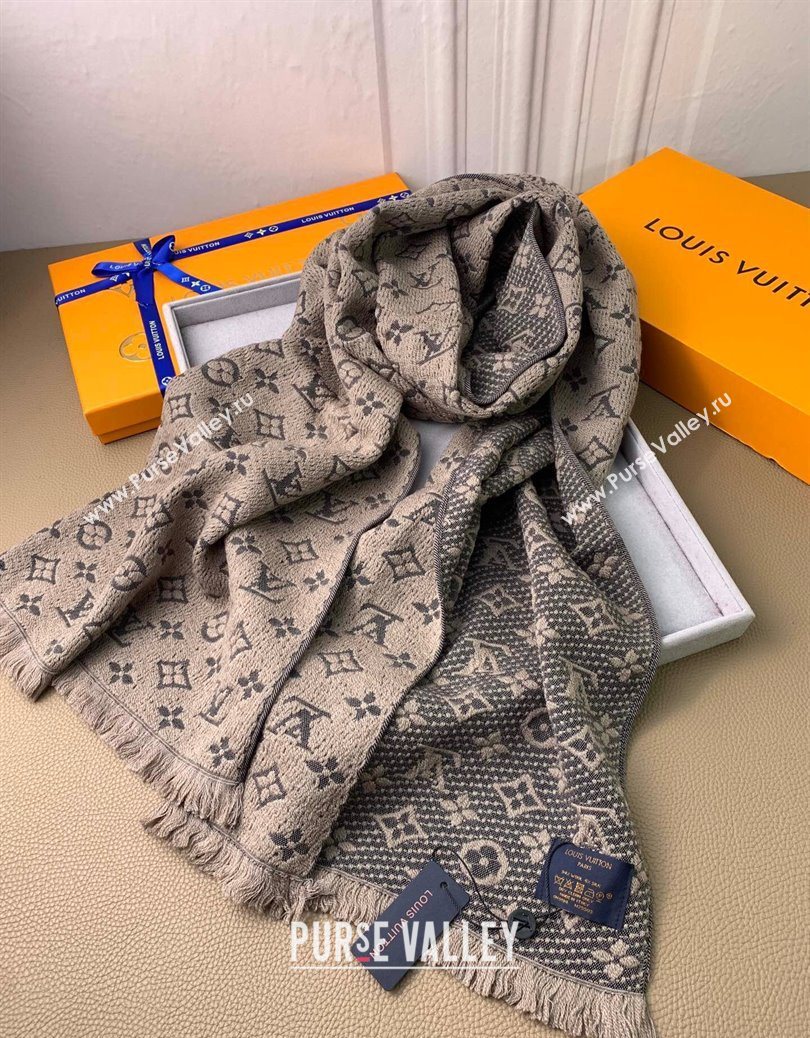 Louis Vuitton Monogram Classic Wool Long Scarf 40x185cm Beige 2025 LV091011 (XMN-250910032)