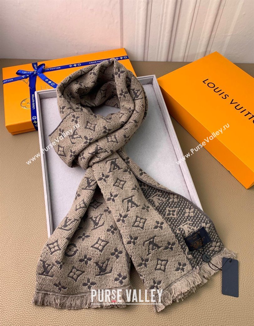 Louis Vuitton Monogram Classic Wool Long Scarf 40x185cm Beige 2025 LV091011 (XMN-250910032)