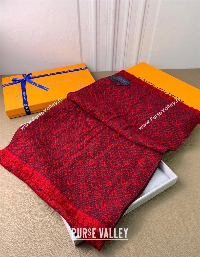 Louis Vuitton Monogram Classic Wool Long Scarf 40x185cm Red 2025 LV091011 (XMN-250910034)