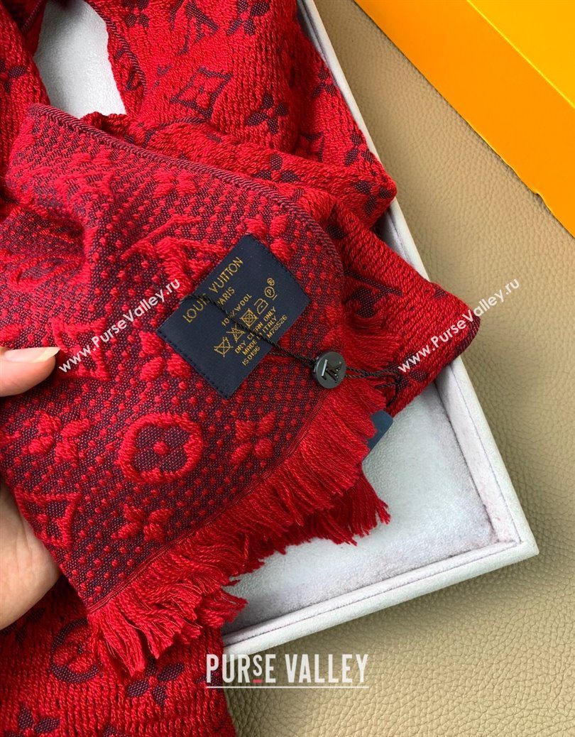 Louis Vuitton Monogram Classic Wool Long Scarf 40x185cm Red 2025 LV091011 (XMN-250910034)