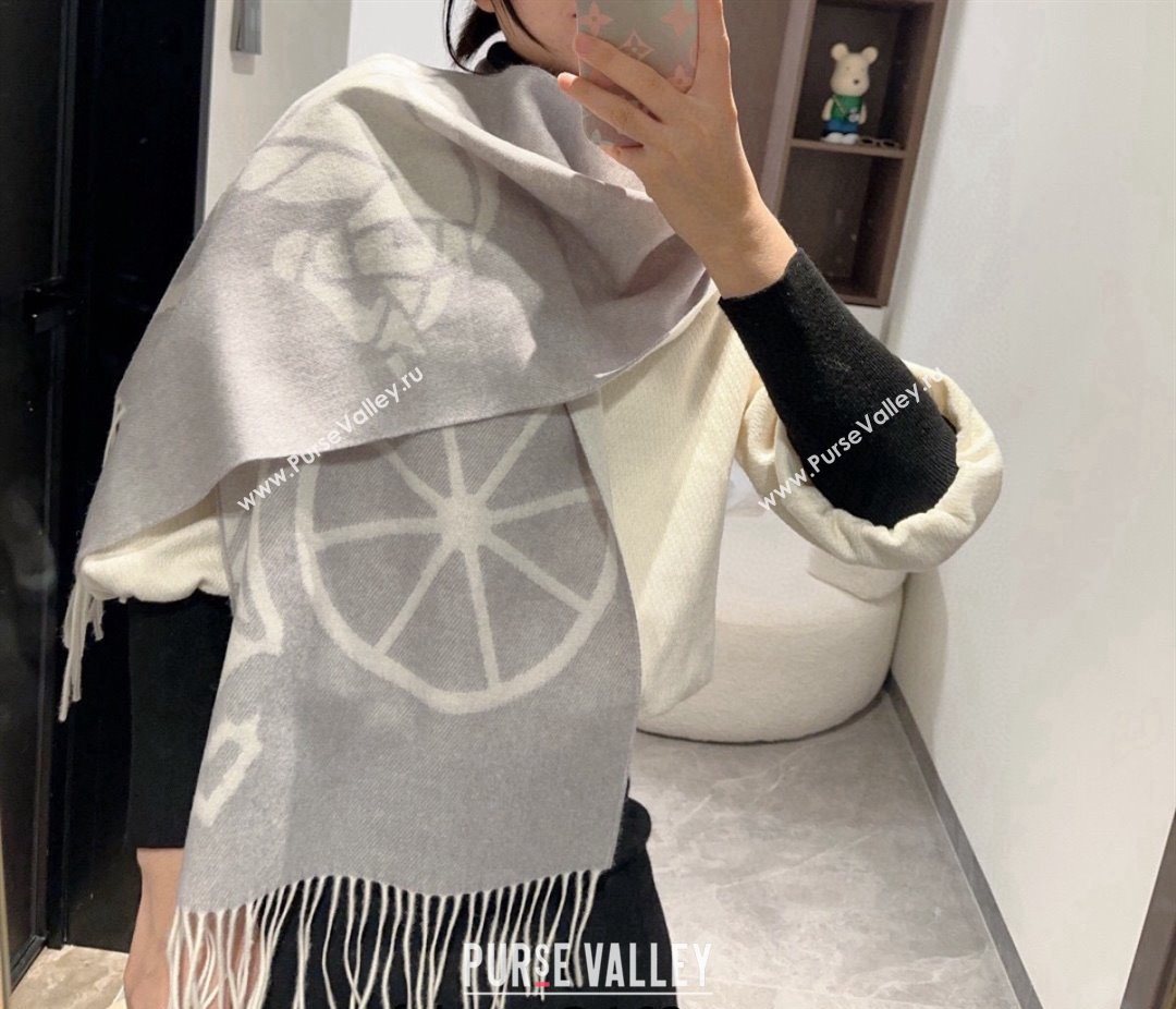 Hermes Wool Long Scarf 30x180cm Light Grey 2025 HS091022 (XMN-250910066)