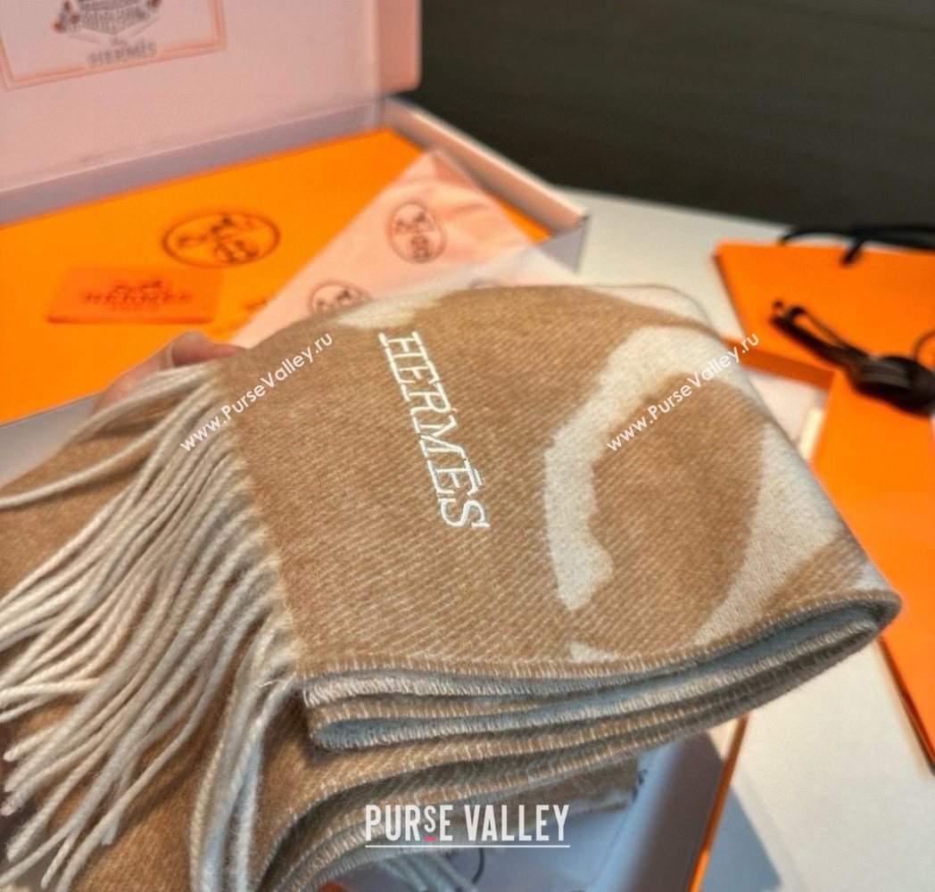 Hermes Wool Long Scarf 30x180cm Beige 2025 HS091022 (XMN-250910067)