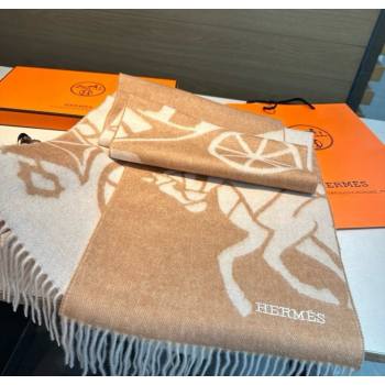 Hermes Wool Long Scarf 30x180cm Beige 2025 HS091022 (XMN-250910067)